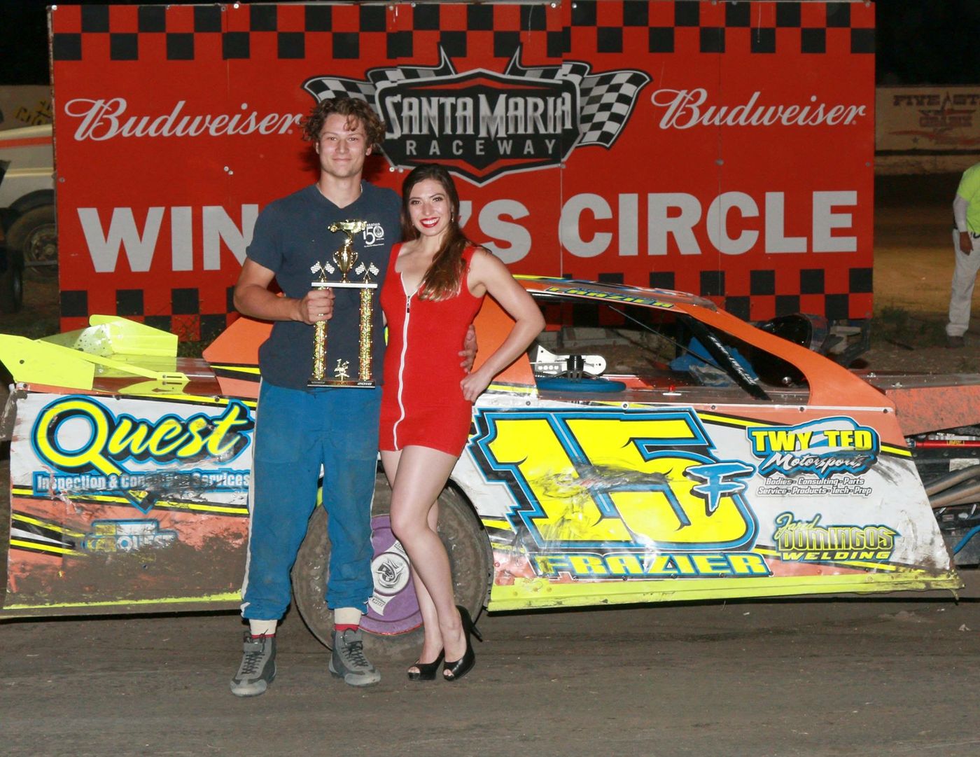 Markus Frazier Victory Circle Santa Maria Speedway trophy