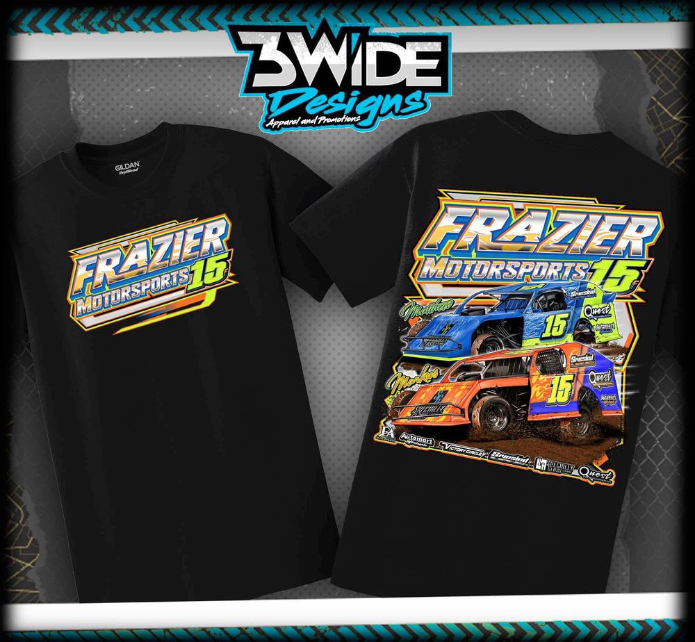 Frazier Motorsports team shirts both cars 3Wide Designs